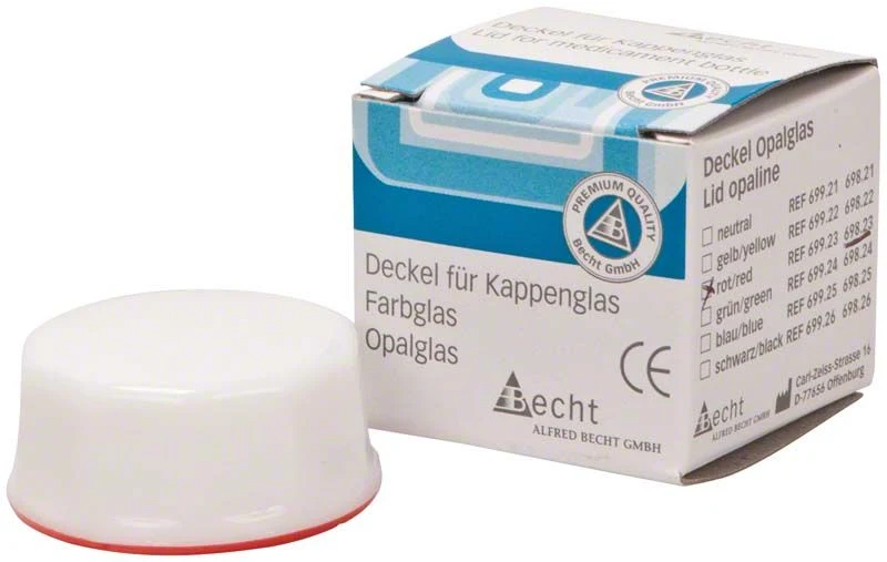 Kappenglasdeckel Simplex-Opalglas roter Ring
