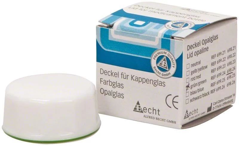 Kappenglasdeckel Simplex-Opalglas grüner Ring