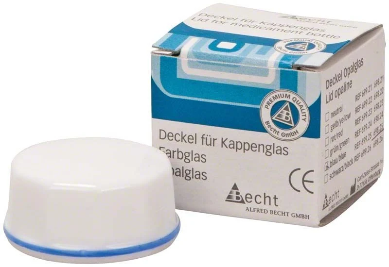 Kappenglasdeckel Simplex-Opalglas blauer Ring