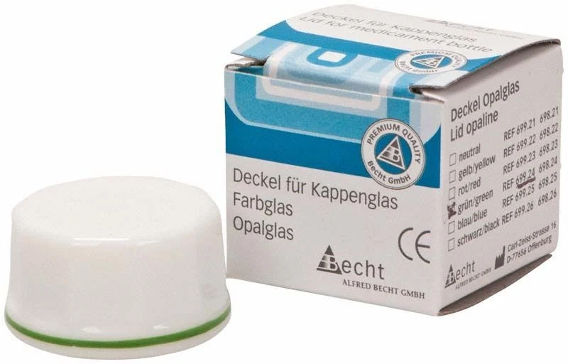 Kappenglasdeckel Opalglas grüner Ring