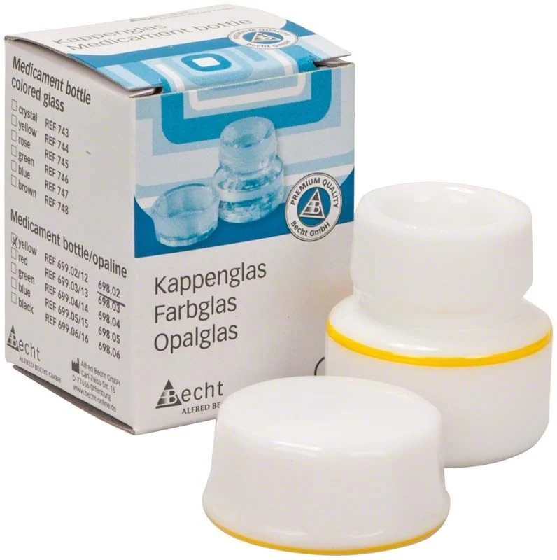 Kappenglas Simplex-Opalglas gelber Ring