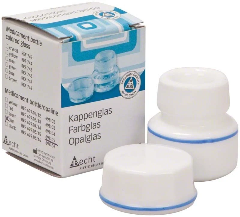 Kappenglas Simplex-Opalglas blauer Ring