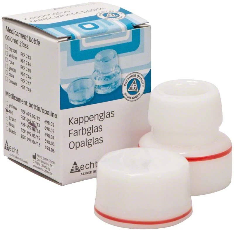 Kappenglas Opalglas roter Ring