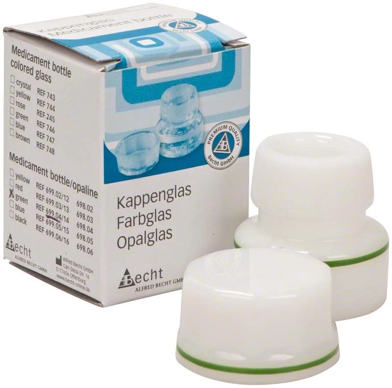 Kappenglas Opalglas grüner Ring