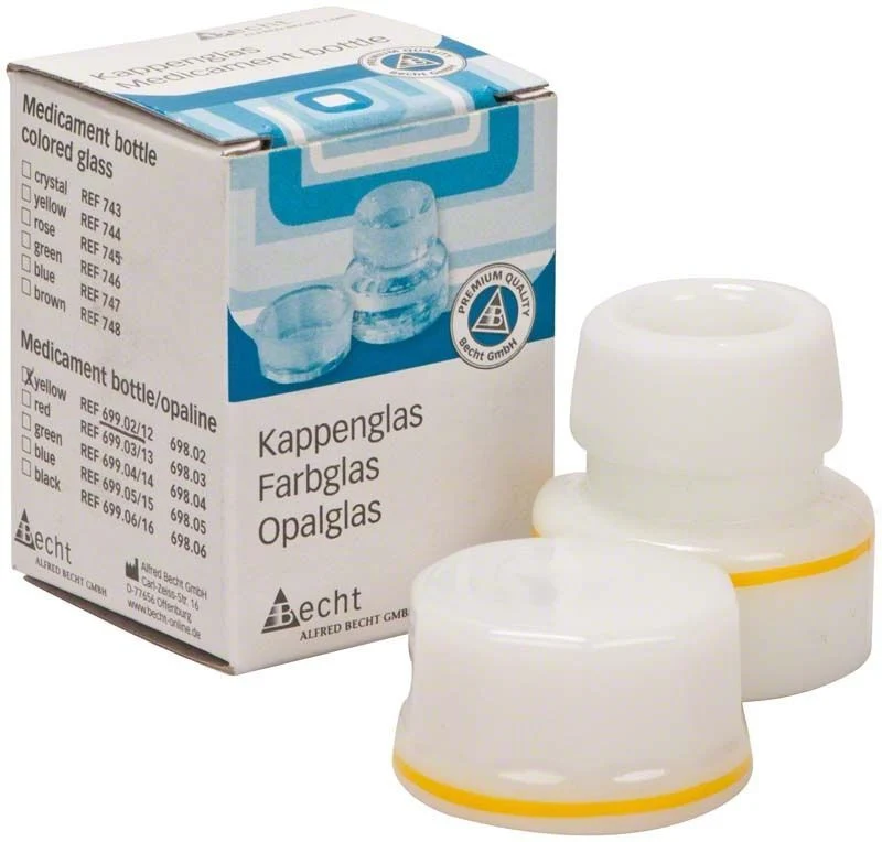Kappenglas Opalglas gelber Ring