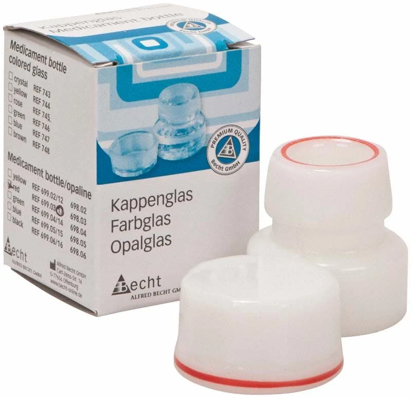 Kappenglas Opalglas f. Schubfach roter Ring