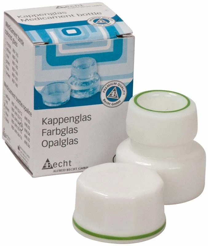 Kappenglas Opalglas f. Schubfach grüner Ring