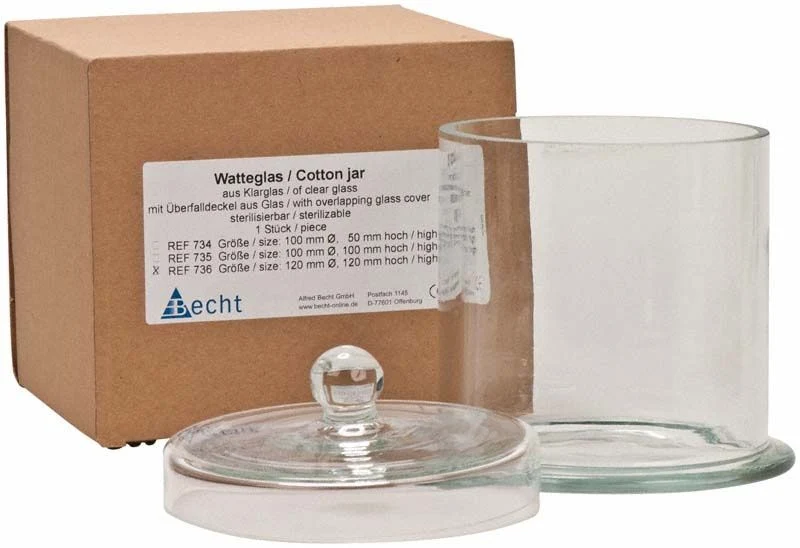 Watteglas mit Überfalldeckel Ø 120mm - Höhe: 120mm