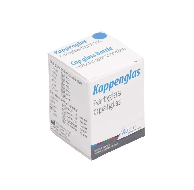 Kappenglas Opalglas blauer Ring