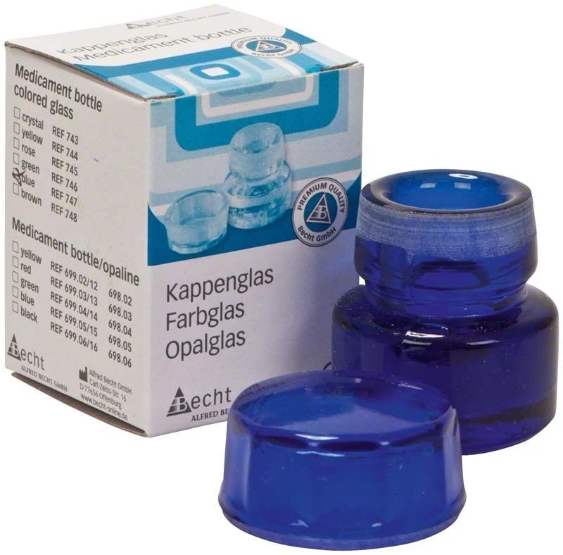 Kappenglas Buntglas blau