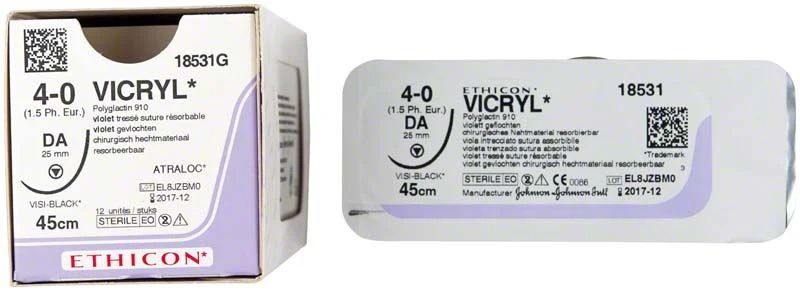 VICRYL violett geflochten USP 4/0, 45 cm