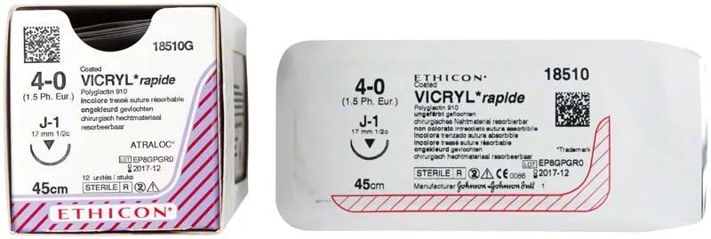 Vicryl rapid ungefärbt geflochten USP 4/0 45cm