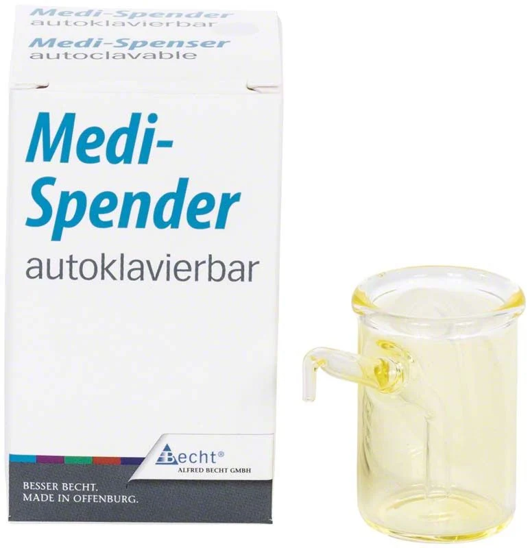 Medi-Spender-Gläschen gelb