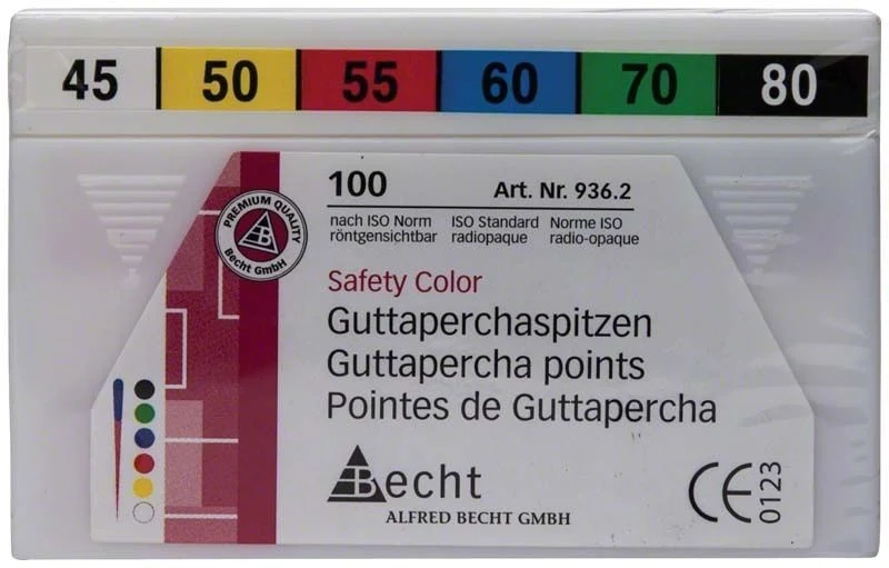 Guttaperchaspitzen safety color Gr. 045-080 weiß-schwarz