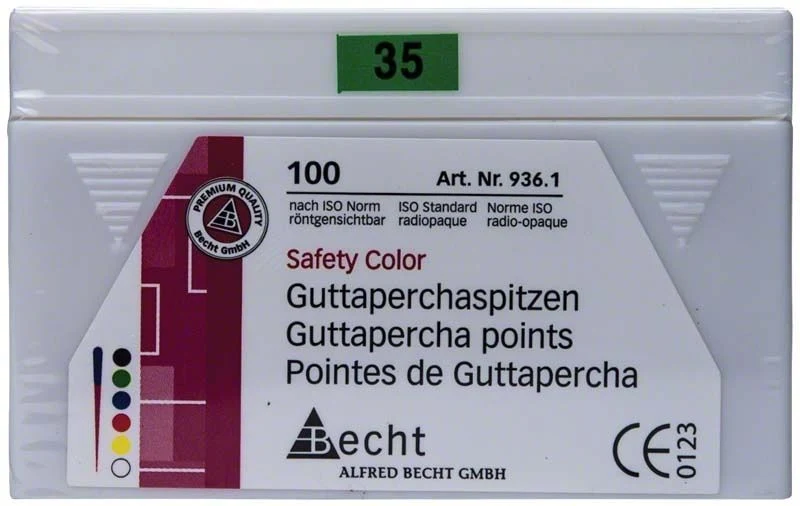 Guttaperchaspitzen safety color Gr. 035 grün