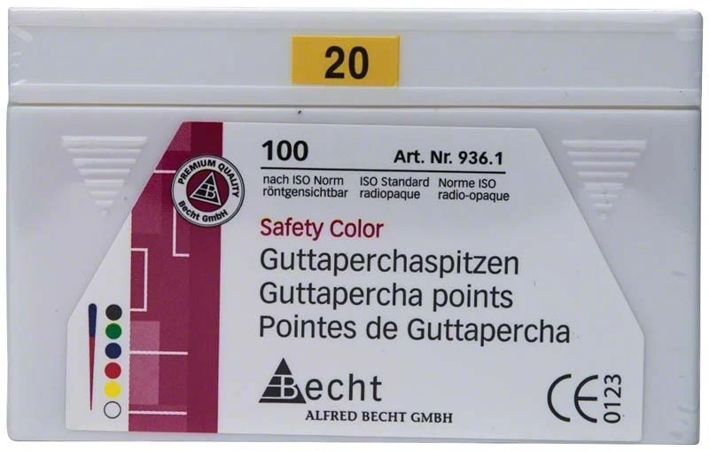 Guttaperchaspitzen safety color Gr. 020 gelb