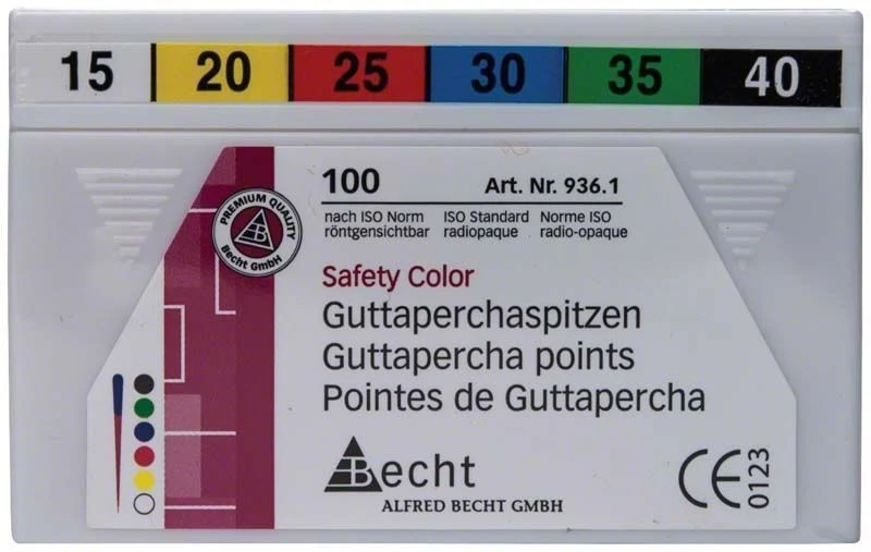 Guttaperchaspitzen safety color Gr. 015-040 weiß-schwarz